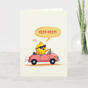 Tarjeta de viaje automático del pájaro amarillo fe