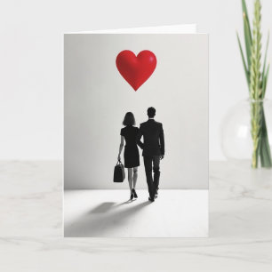Tarjeta de viaje de amor minimalista