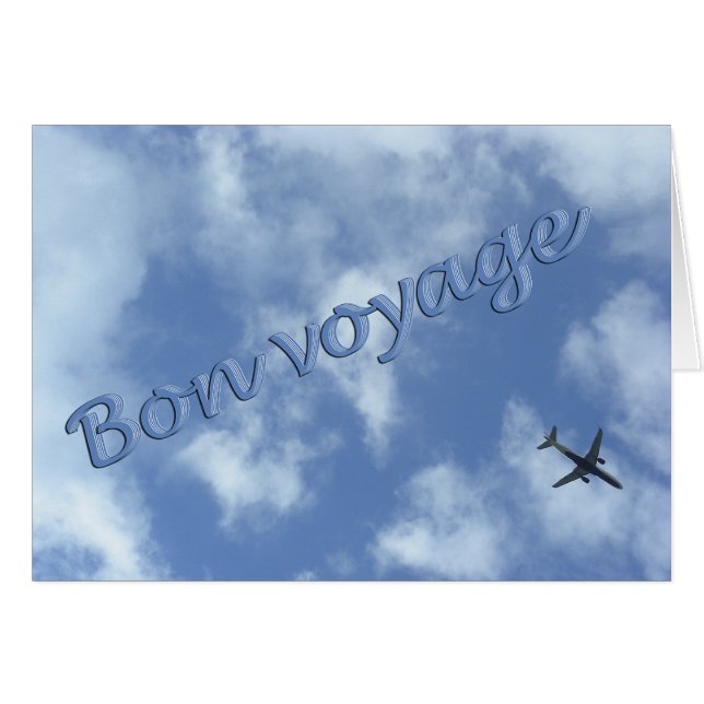 Tarjeta de viaje de avión Bon Voyage (Anverso (Horizontal))