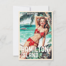 Tarjeta de viaje de la isla Hamilton con estilo vi