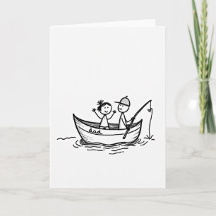 Tarjeta de viaje de pesca de Papás Simples