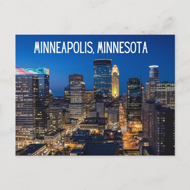 Tarjeta de viaje de recuerdo Minneapolis Minnesota (Anverso)