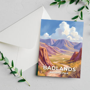 Tarjeta de viaje del Parque Nacional Badlands Dako