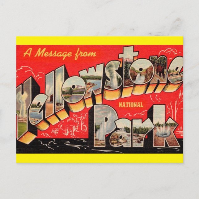 Tarjeta de viaje del Parque Nacional Yellowstone (Anverso)