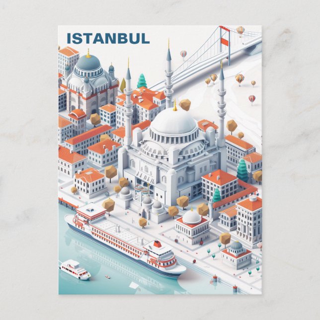 Tarjeta de viaje isométrica de Estambul (Anverso)