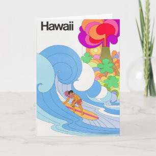 Tarjeta de viaje Vintage Airline Hawaii