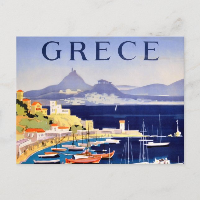 Tarjeta de viaje Vintage Atenas Grecia (Anverso)