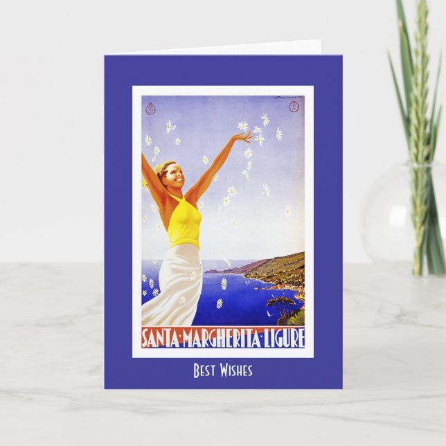 Tarjeta de Viaje Vintage Santa Margherita Italia (Anverso)