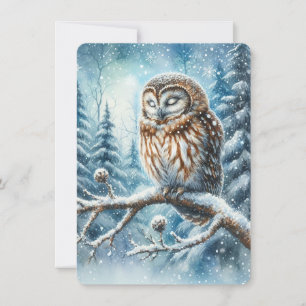 Tarjeta de vida silvestre del bosque invernal sere