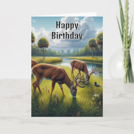 Tarjeta de vida silvestre feliz cumpleaños para ho