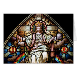 Tarjeta de vidrio Alfa y Omega con manchas