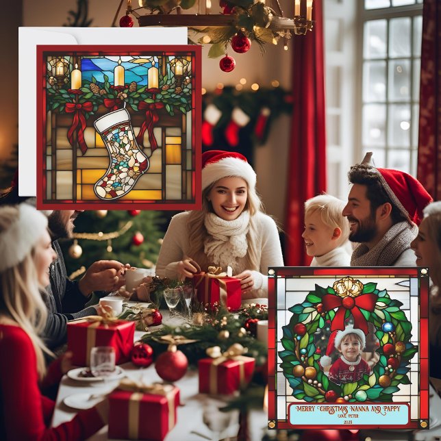 Tarjeta de vidrio con manchas de navidad (Subido por el creador)
