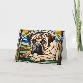 Tarjeta de vidrio manchado Bullmastiff