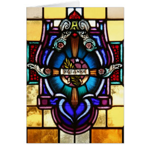 Tarjeta de vidrio manchado Hosanna