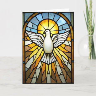 Tarjeta de Vidrio Pintado Espíritu Santo Paloma