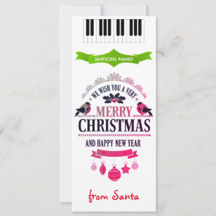 Tarjeta de villancicos de Año Nuevo Feliz para nav