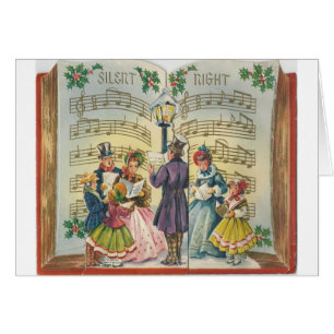 Tarjeta de villancicos vintage