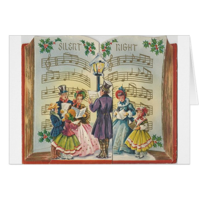 Tarjeta de villancicos vintage (Anverso (Horizontal))
