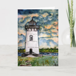 Tarjeta de viñedo Edgartown Lighthouse Marthas Vin