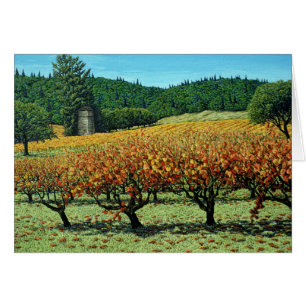 Tarjeta de viñedos de otoño