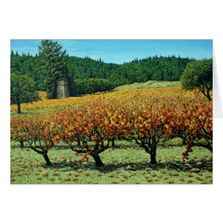 Tarjeta de viñedos de otoño