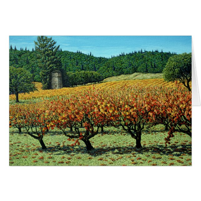 Tarjeta de viñedos de otoño (Anverso (Horizontal))
