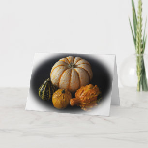 Tarjeta de viñeta de calabazas y calabacines
