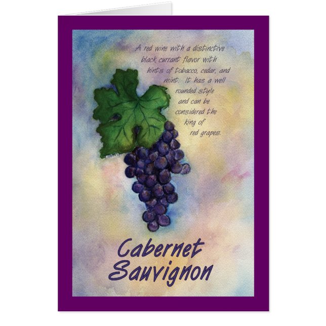 Tarjeta de vino Cabernet Sauvignon (Frente)