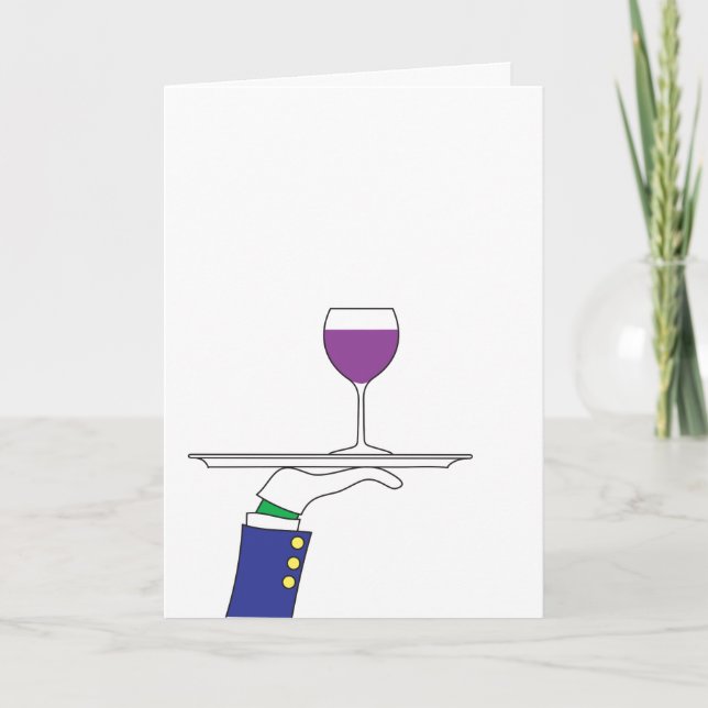Tarjeta de vino con guante blanco (Anverso)
