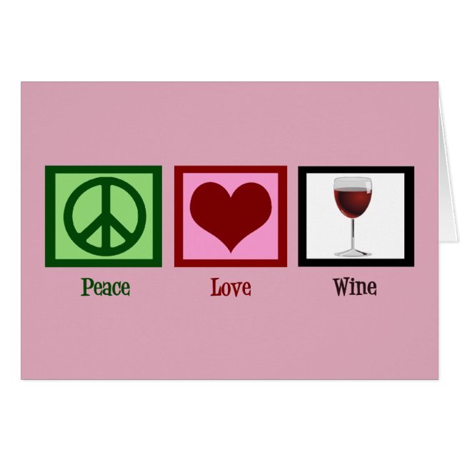 Tarjeta de vino de amor por la paz (Anverso (Horizontal))