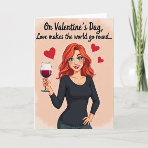 Tarjeta de vino de San Valentín
