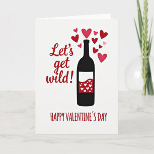 Tarjeta de vino de San Valentín de amor salvaje