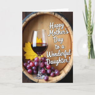 Tarjeta de vino del día de la madre Crimson