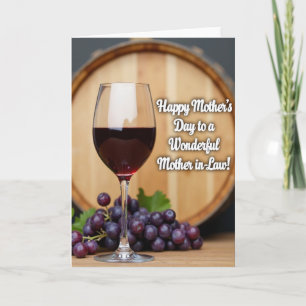 Tarjeta de vino del día de la madre Ruby