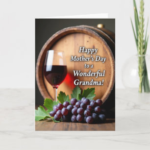 Tarjeta de vino del día de la madre rústica
