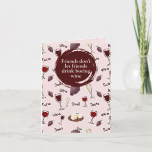 Tarjeta de vino divertida para amigos