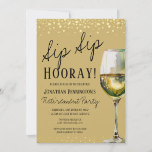 Tarjeta de vino para fiesta de jubilación elegante