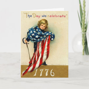 Tarjeta de Vintage 1776 - 4 de julio