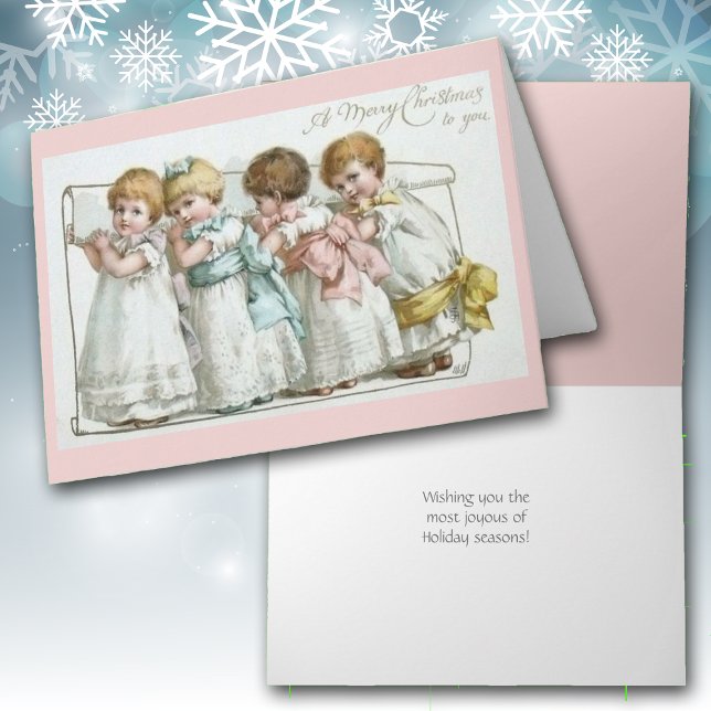 Tarjeta de Vintage de Feliz Christmas Toddlers (Subido por el creador)