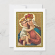 TARJETA DE VINTAGE MADONNA Y NAVIDADES INFANTILES
