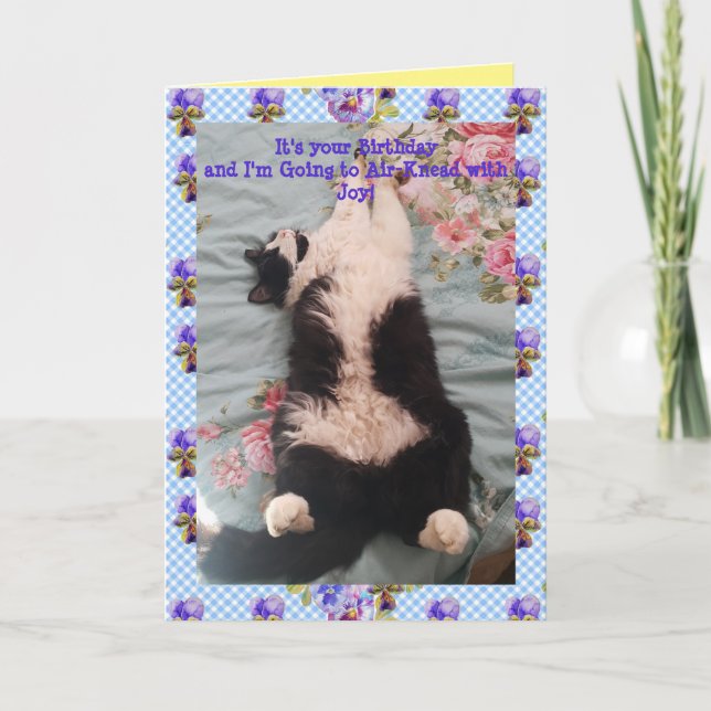 Tarjeta de Viola para gatos de Tuxedo Cute Funny A (Anverso)