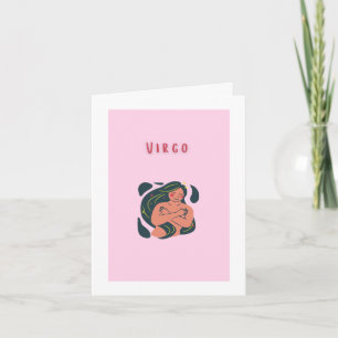 Tarjeta de Virgo lindo, zodiaco, signo zodiacal
