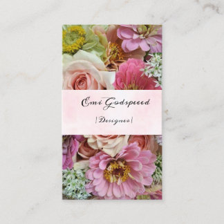 TARJETA DE VISITA たくさんの花のオシャレな名刺