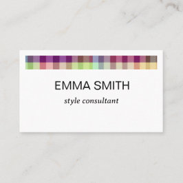 TARJETA DE VISITA カラフルでキュートでポップな色合いのギンガムチェックの名刺