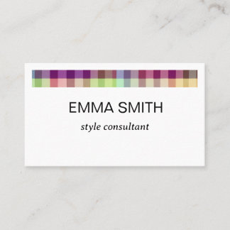 TARJETA DE VISITA カラフルでキュートでポップな色合いのギンガムチェックの名刺