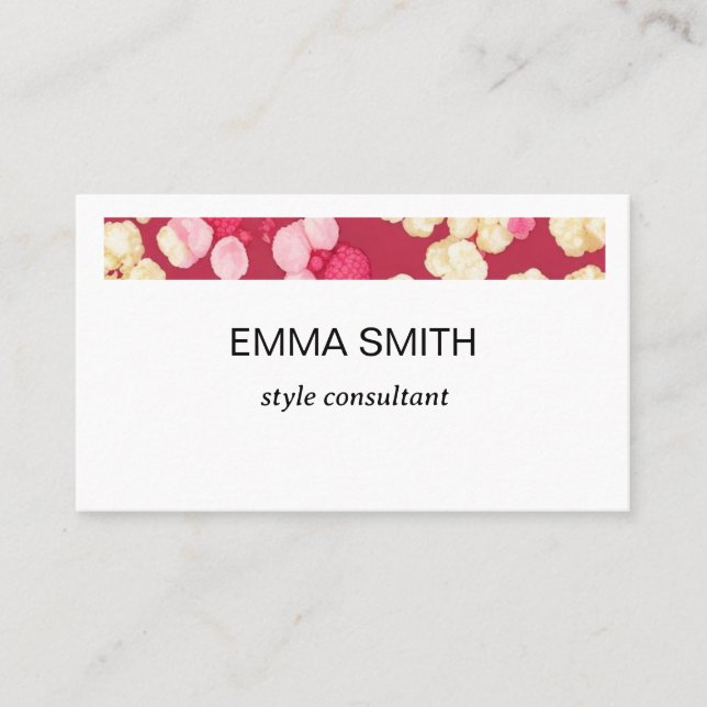 TARJETA DE VISITA キュートなポップコーン柄の名刺 (Anverso)