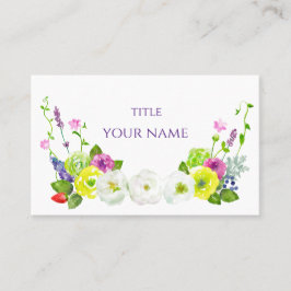 TARJETA DE VISITA フラワーアレンジメント　水彩イラスト