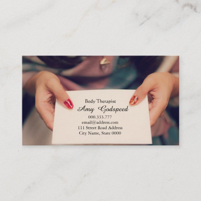 TARJETA DE VISITA 女性の自己紹介カード　オシャレ (Anverso)