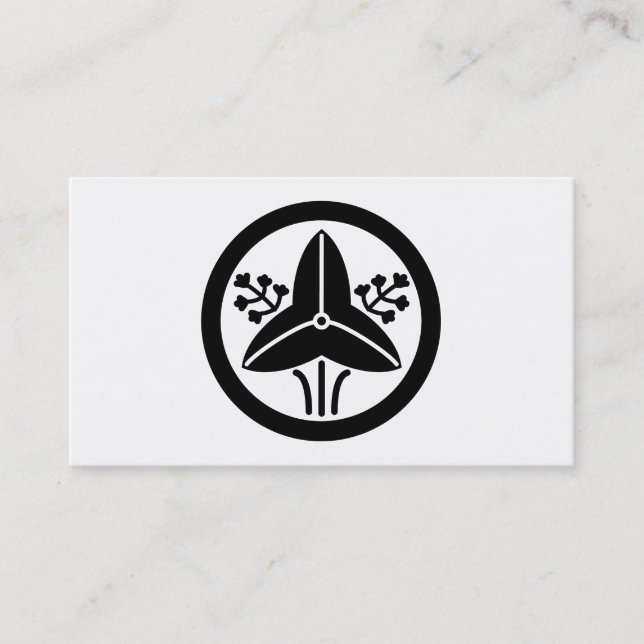 TARJETA DE VISITA 家紋「丸に立ち沢瀉」 (Anverso)