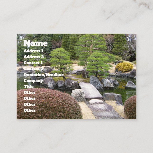 Tarjeta De Visita 日本庭園 japonés del jardín (Anverso)